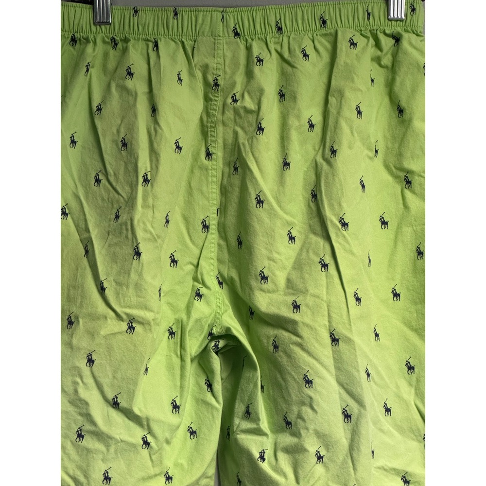 Polo Ralph Lauren Mens Lime Green Navy Pony Logo Cotton Sleep Pajama Shorts M - Picture 11 of 12